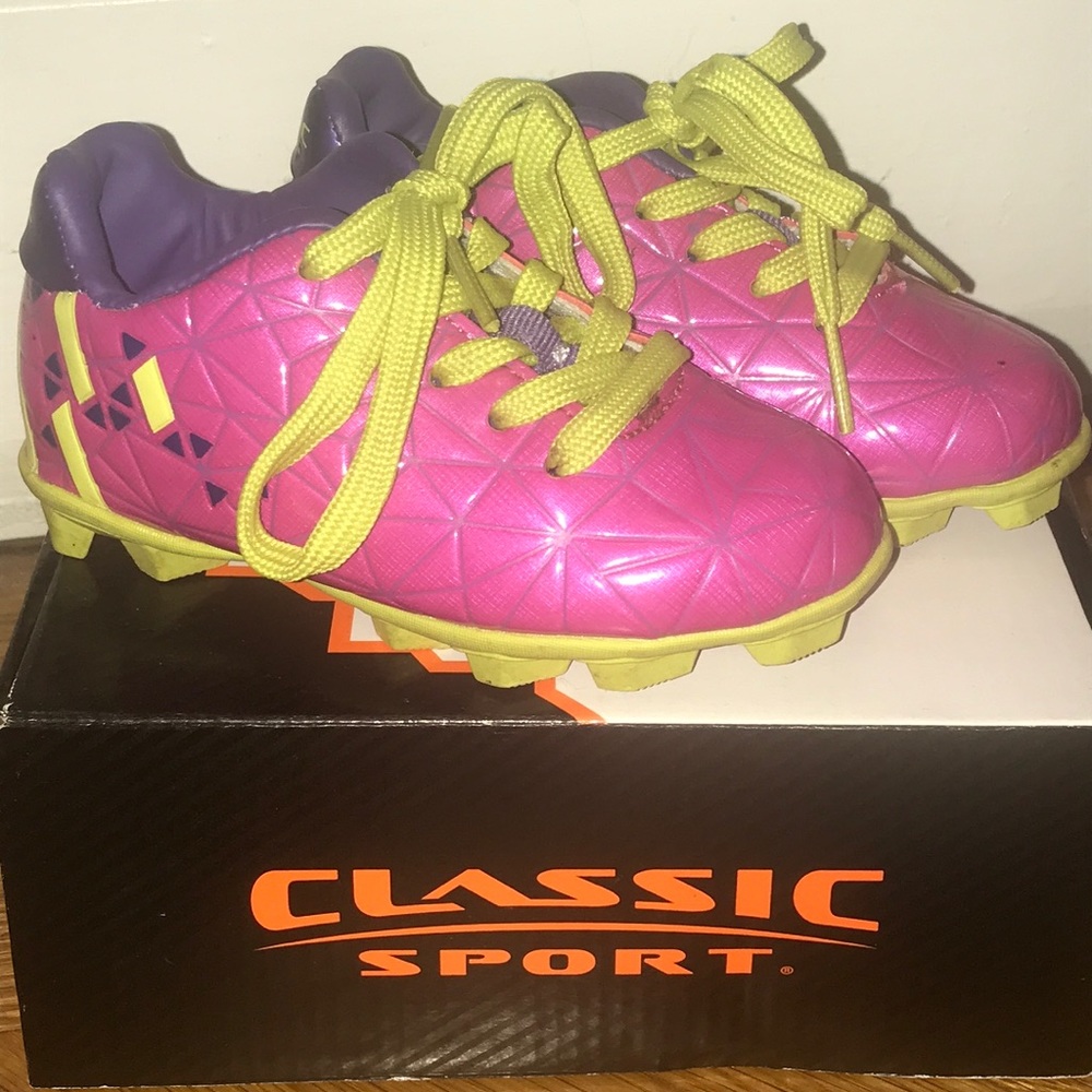 Pink soccer cleats